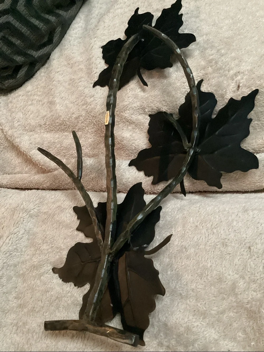 Rustic Decorative Metal Maple Leaf three tiered candle holder stand